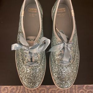 Kate Spade x Keds Sparkly Blue Sneakers